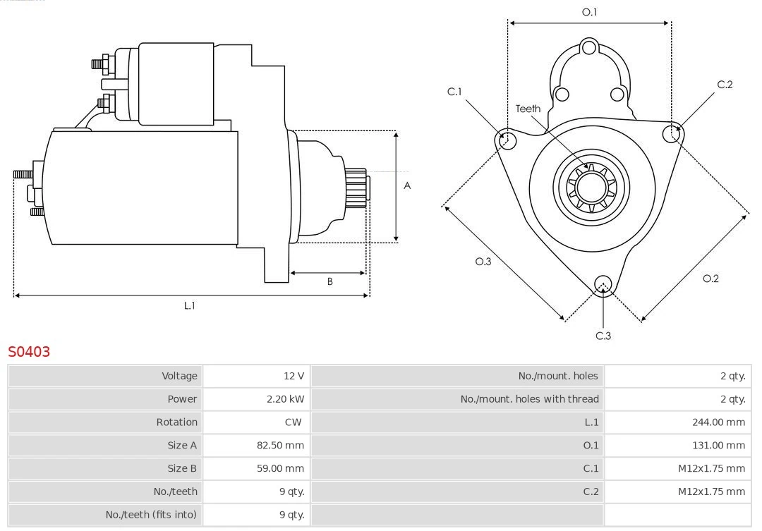 Стартер S0403 As-pl