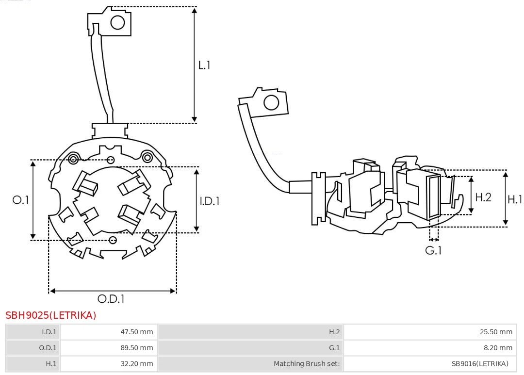 Щеткодеpжатель стартера Mahle Original 16906638 ціна, від 29.61 USD