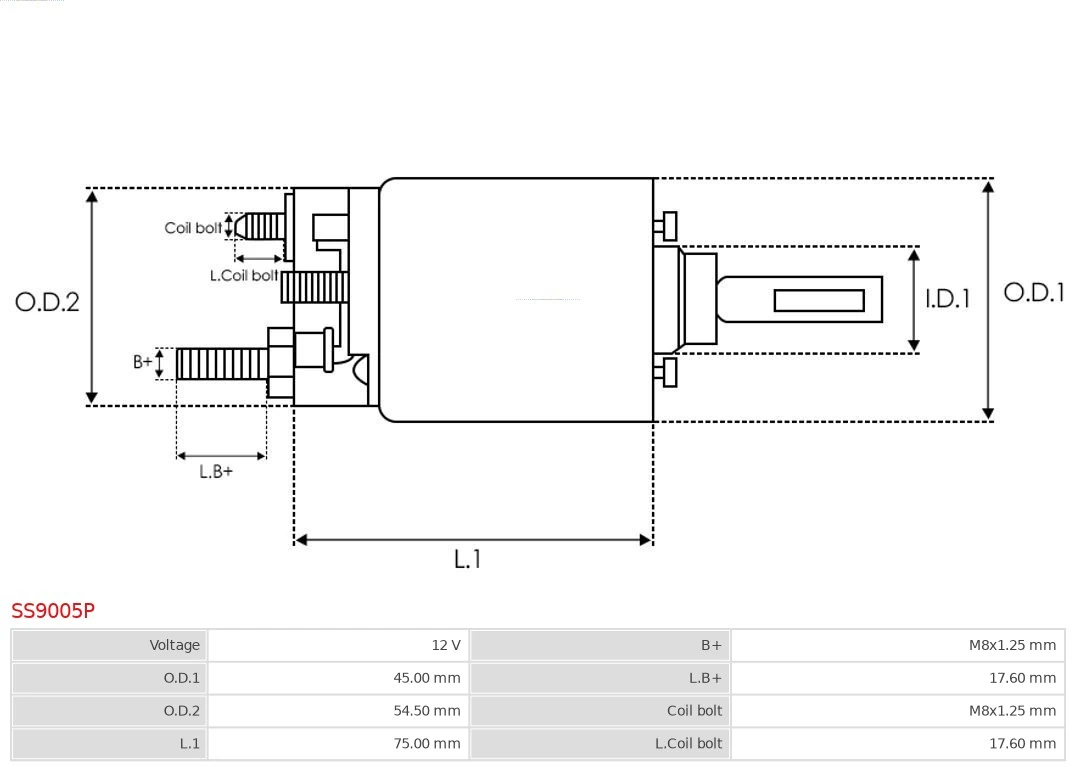 Купити SS9005P As-pl Втягуюче реле стартера