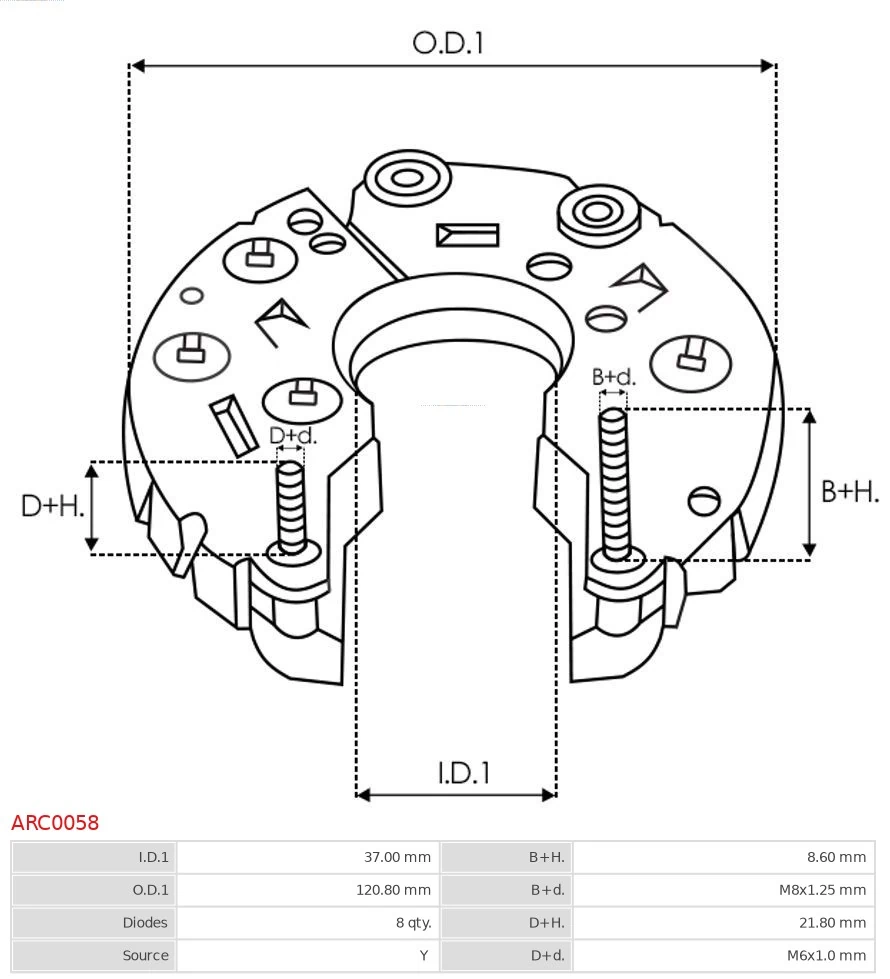 Міст доданий генератора As-pl ARC0058 ціна, від 21.35 USD