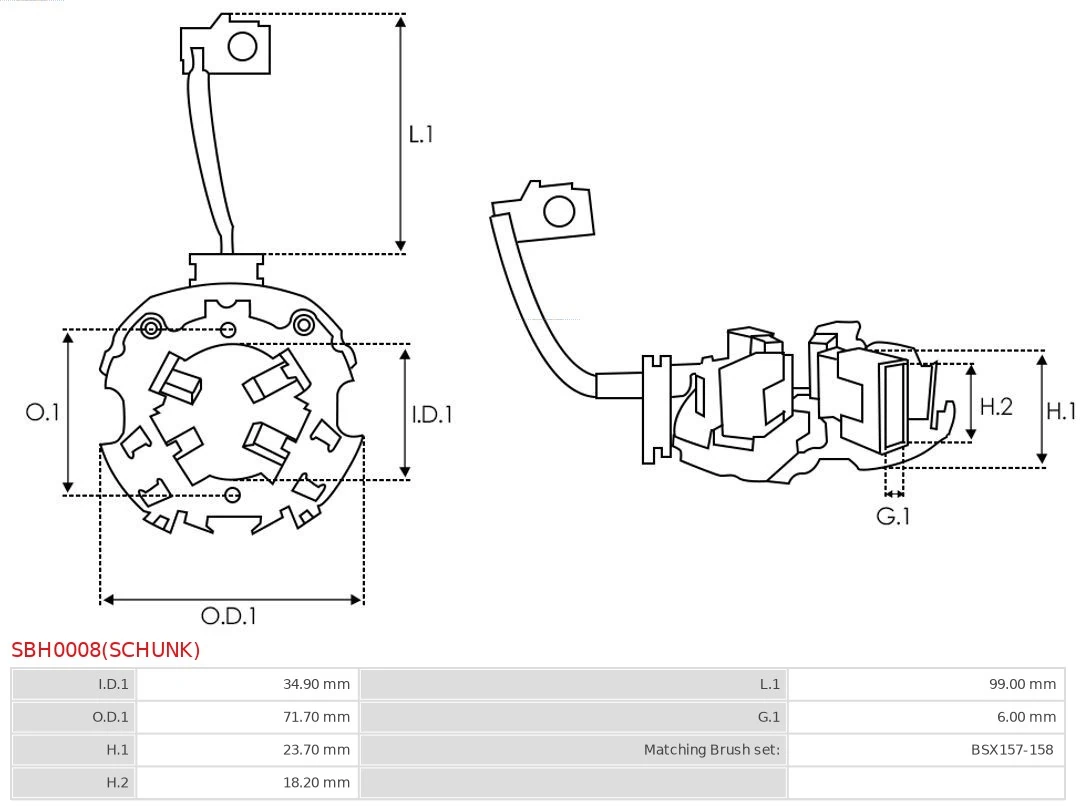 SBH0008SCHUNK As-pl Щеткодеpжатель стартера