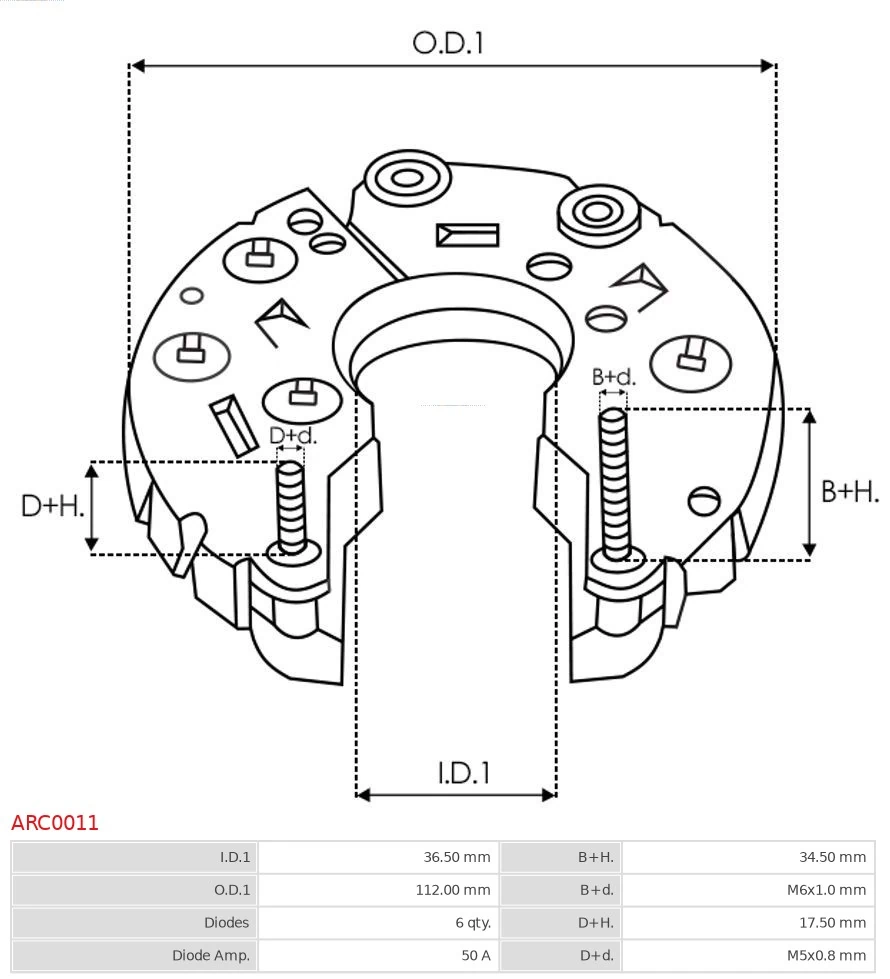 Міст діодний генератора REMA-PARTS 133997