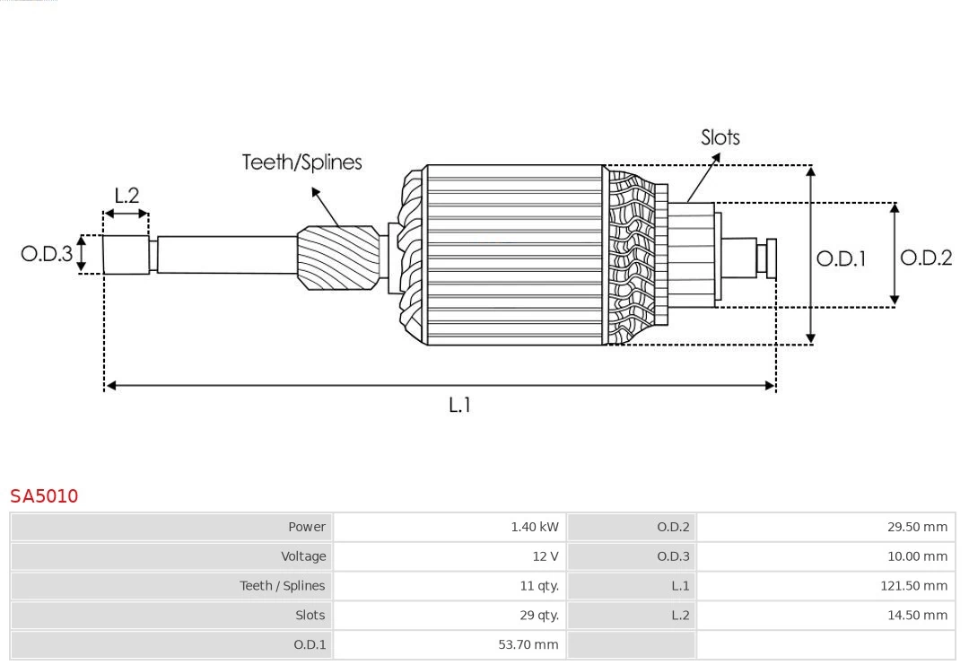 SA5010 As-pl Якір (ротор) стартера
