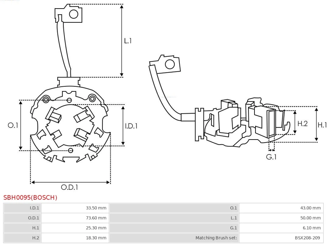 SBH0095BOSCH As-pl Щеткодеpжатель стартера