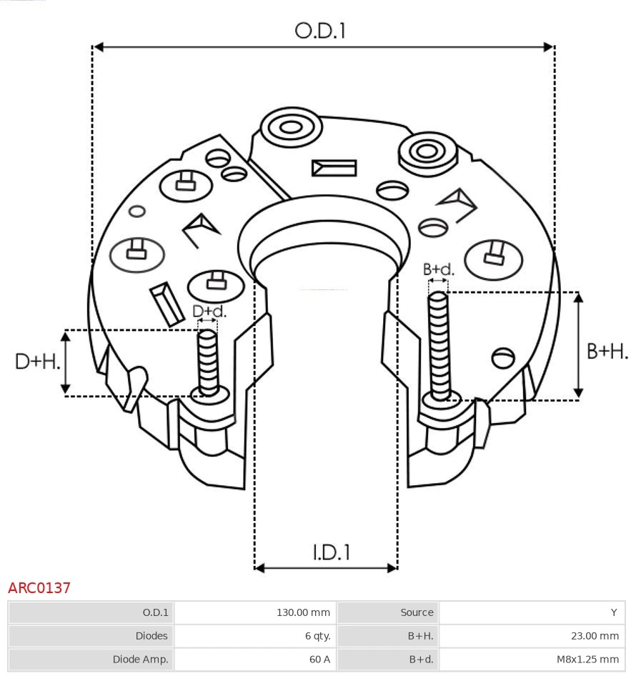 Міст доданий генератора As-pl ARC0137 ціна, від 41.76 USD