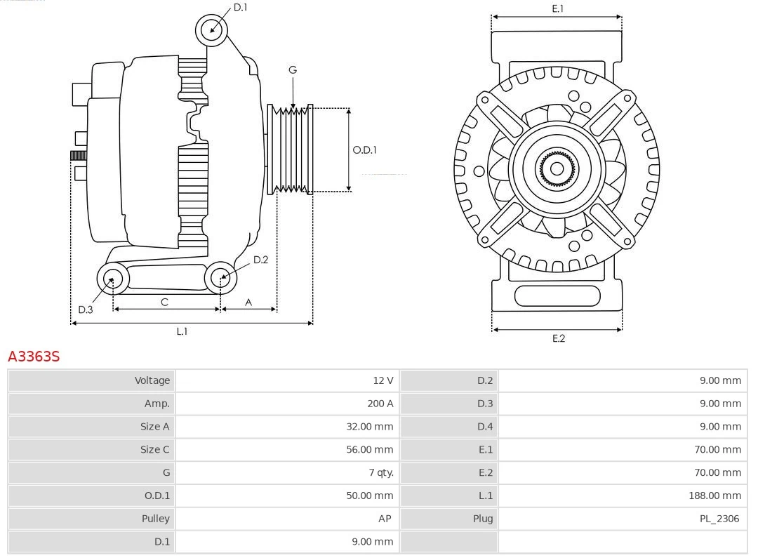 Генератор автомобільний As-pl A3363S