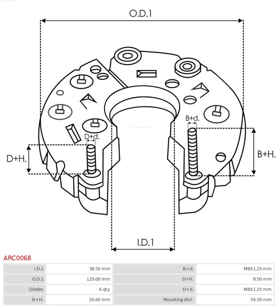 Міст доданий генератора As-pl ARC0068 ціна, від 20.56 USD