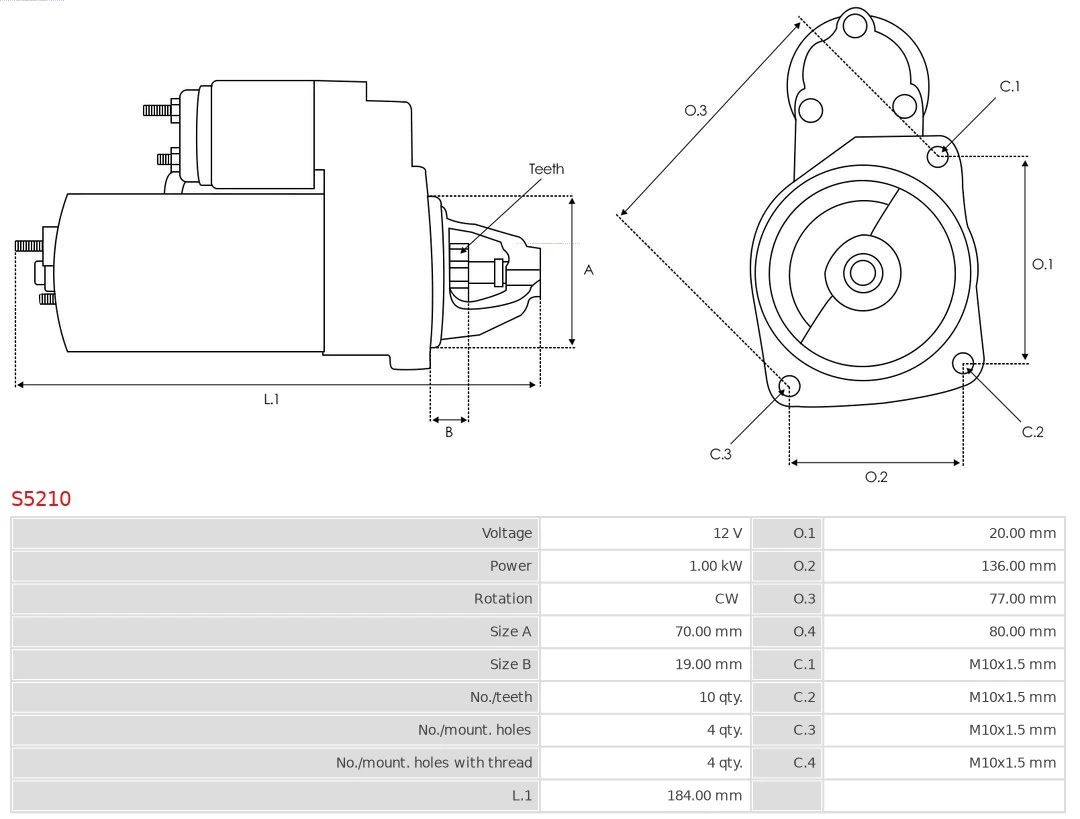 Стартер S5210 As-pl