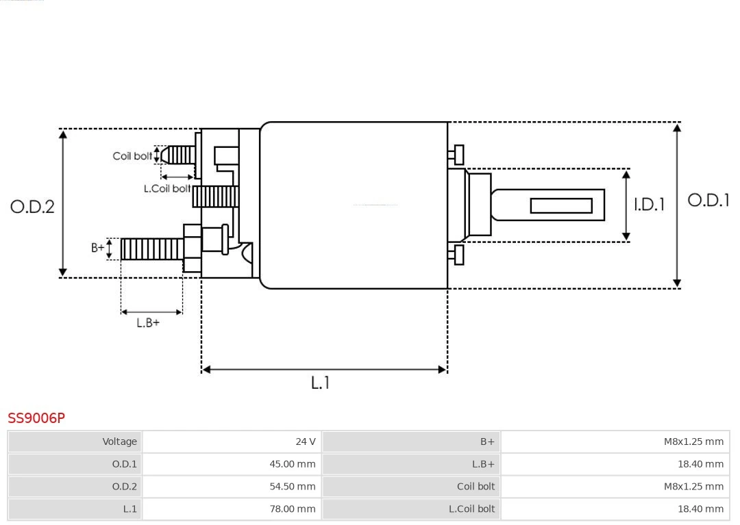 Купити SS9006P As-pl Втягуюче реле стартера