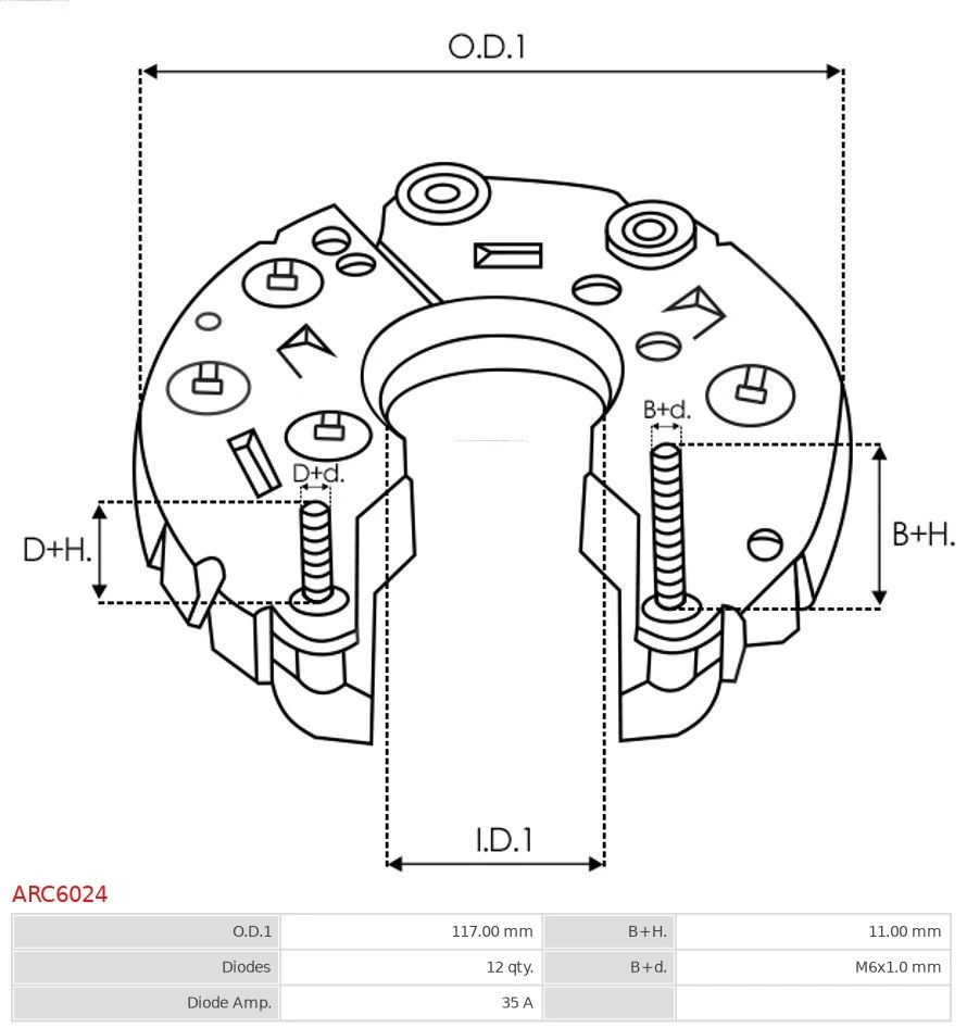 Міст доданий генератора As-pl ARC6024 ціна, від 22.77 USD