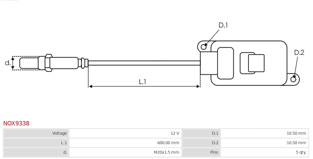 Датчик оксидів азоту NOX, передній AND 30907157 ціна, від 113.08 USD