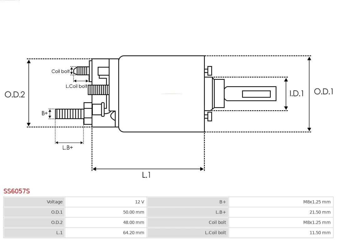 Купити SS6057S As-pl Втягуюче реле стартера