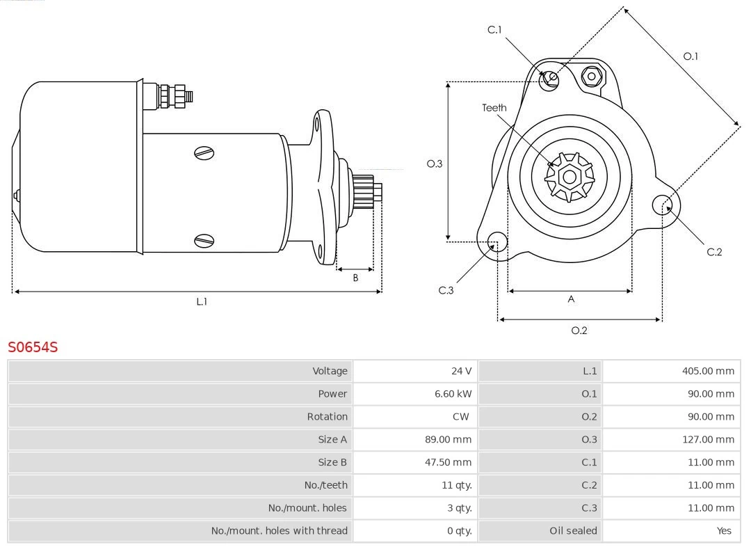 Стартер S0654S As-pl