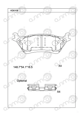 Задні гальмівні колодки ASA BCD1602AT ціна, від 51.40 USD