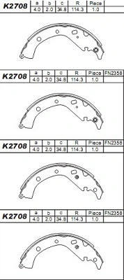 Колодки гальмові задні, барабанні 0449552030 Toyota