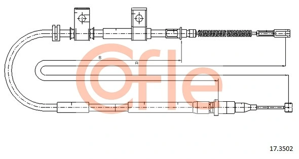 Трос стоянкового гальма задній правий Tangun C78021 ціна, від 6.21 USD