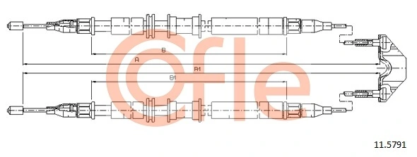 Купити 5902621 Cavo Трос ручного гальма, проміжний