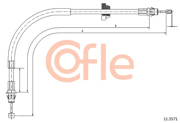 Трос стоянкового гальма передній Cofle ME016 ціна, від 13.35 USD