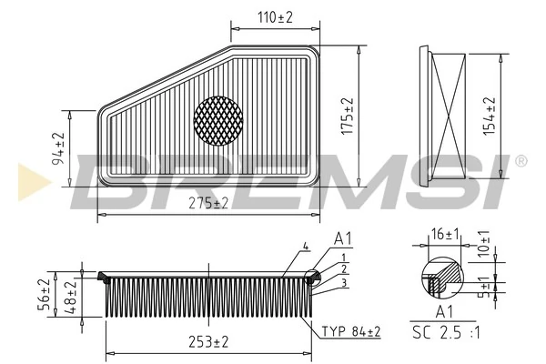 Повітряний фільтр K68245310AA Fiat/Alfa/Lancia