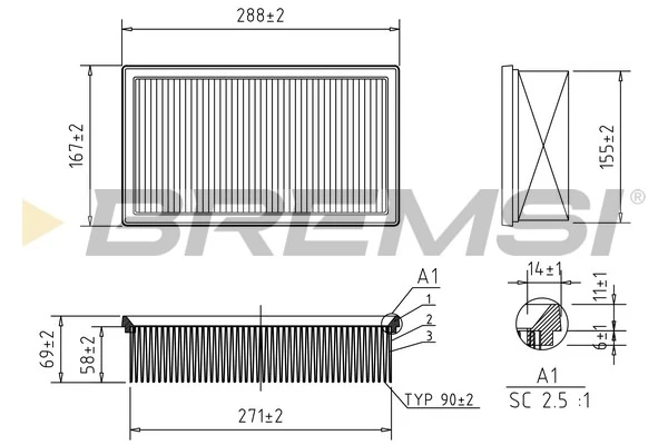Повітряний фільтр 165466515R Renault (RVI)