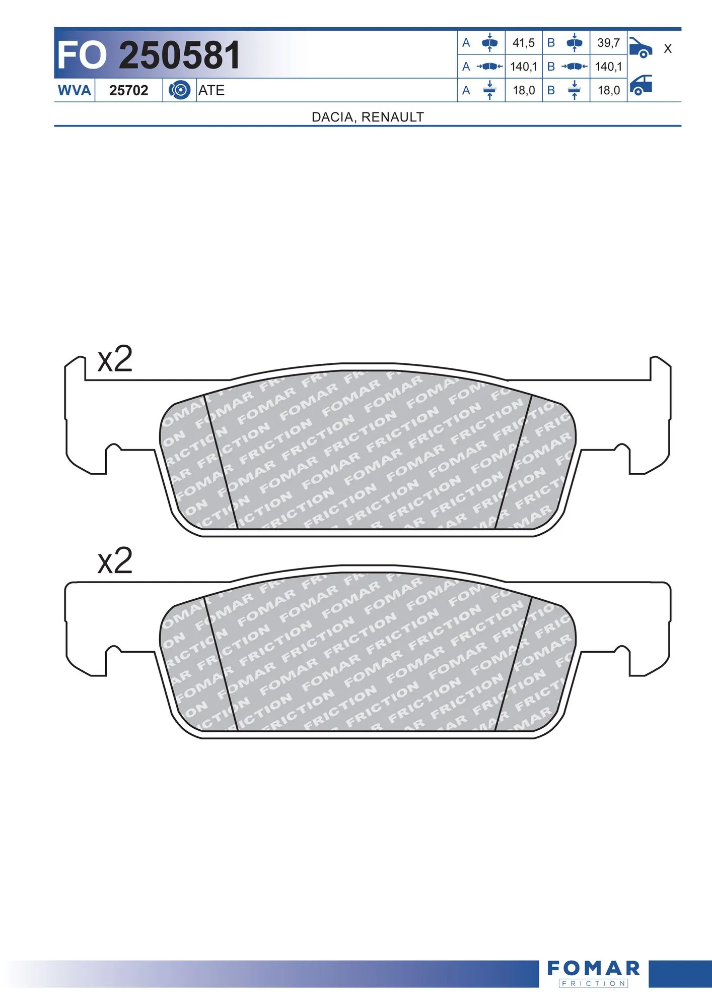 Гальмівні колодки Renault Clio SYMBOL седан (LU) (2008 - 2026) ціна, від 34.35 USD