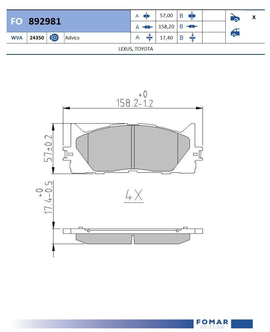 AY040TY084 Nissan/Infiniti Передні гальмівні колодки