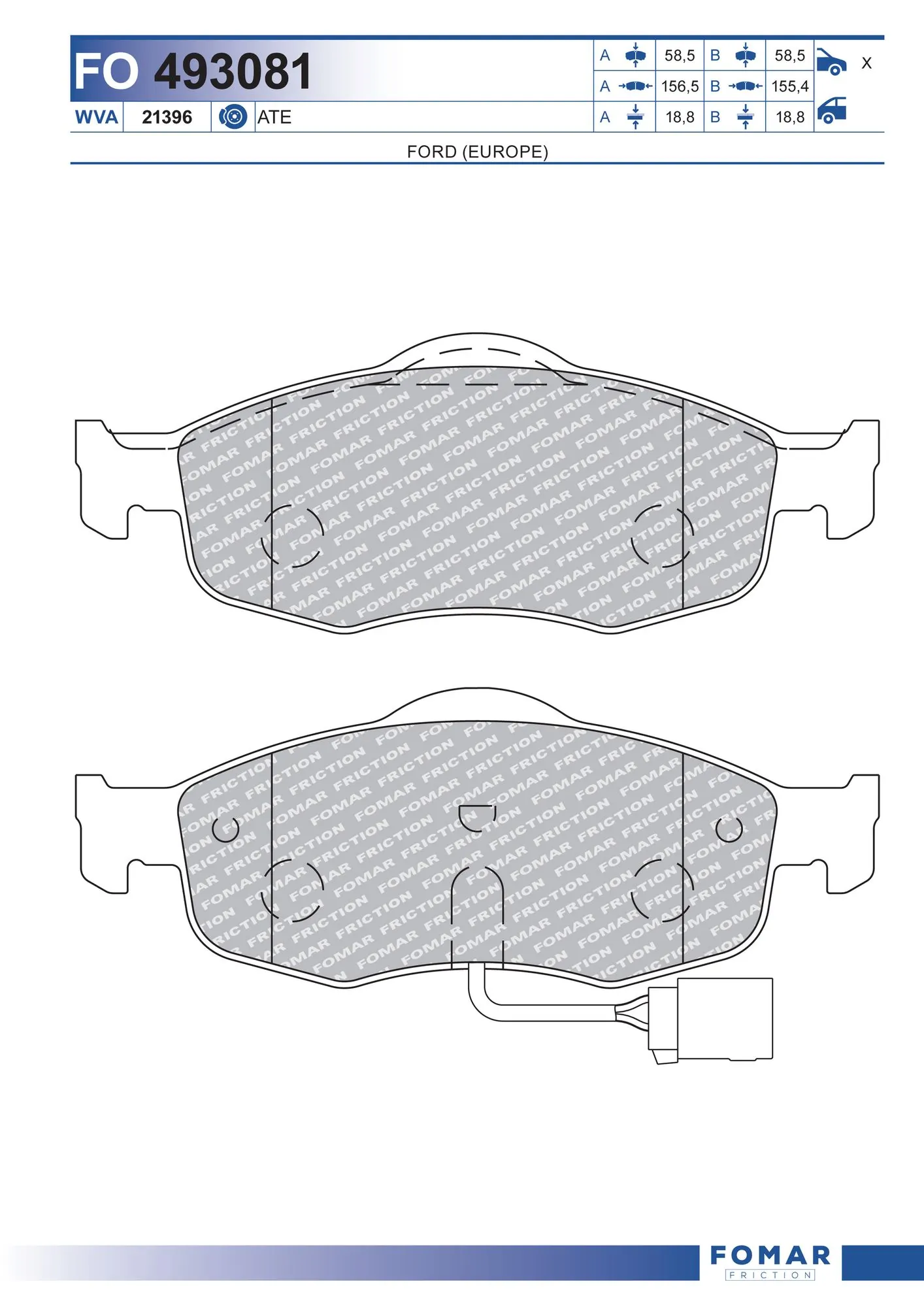 BF2321 AMP/Paradowscy Передні гальмівні колодки