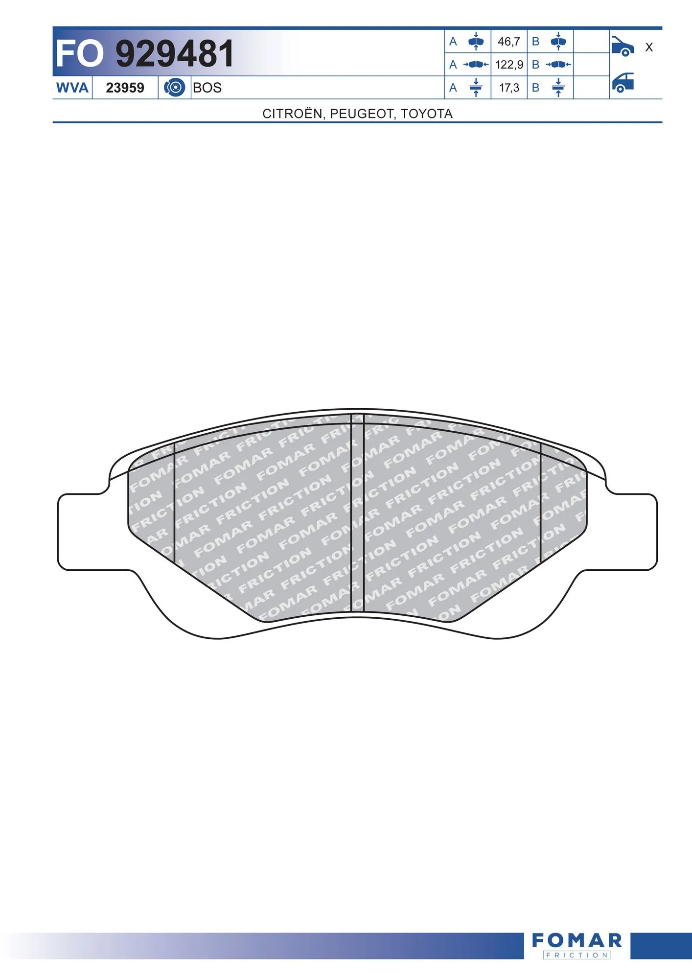 Гальмівні колодки Toyota 044650H010 ціна, від 19.95 USD