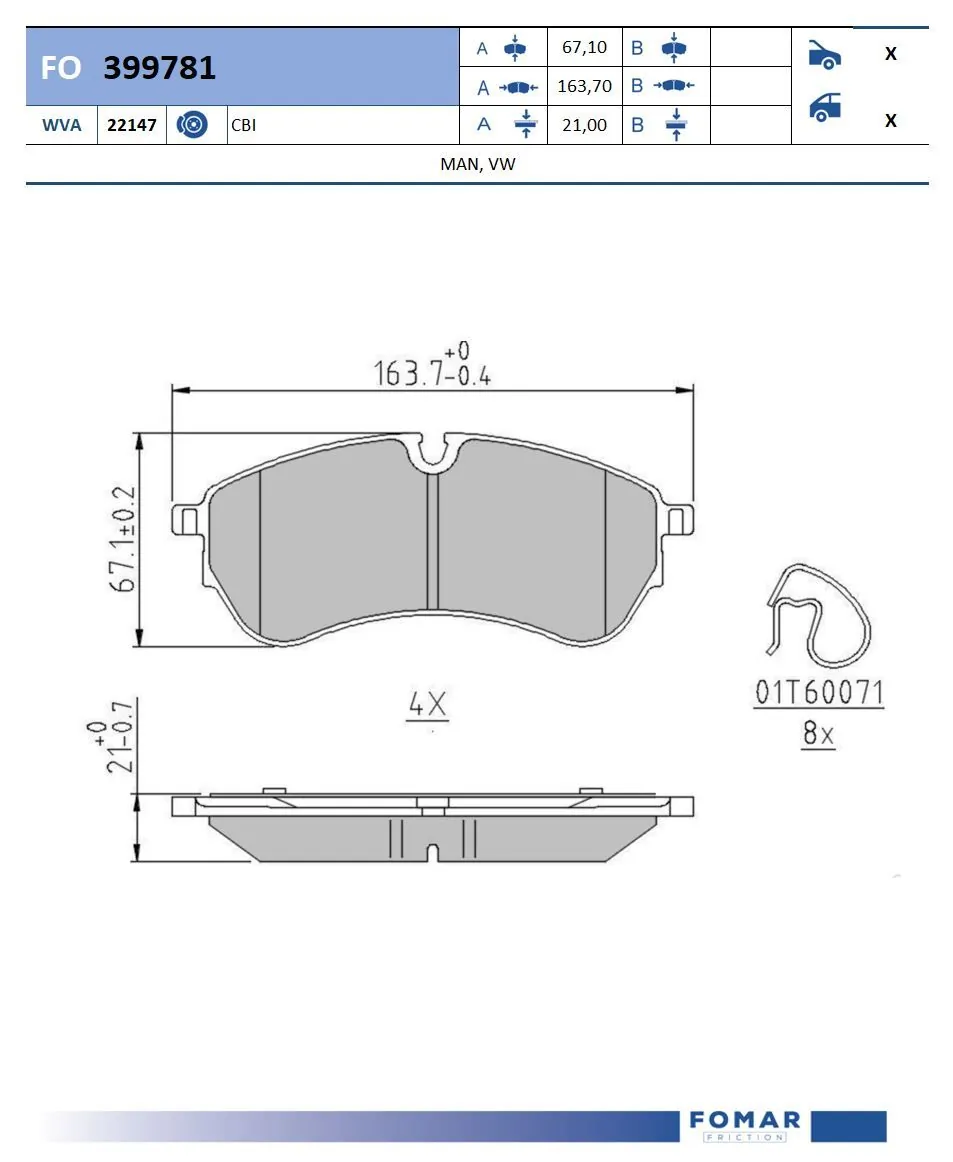 KBP10092 Kavo Parts Передні гальмівні колодки