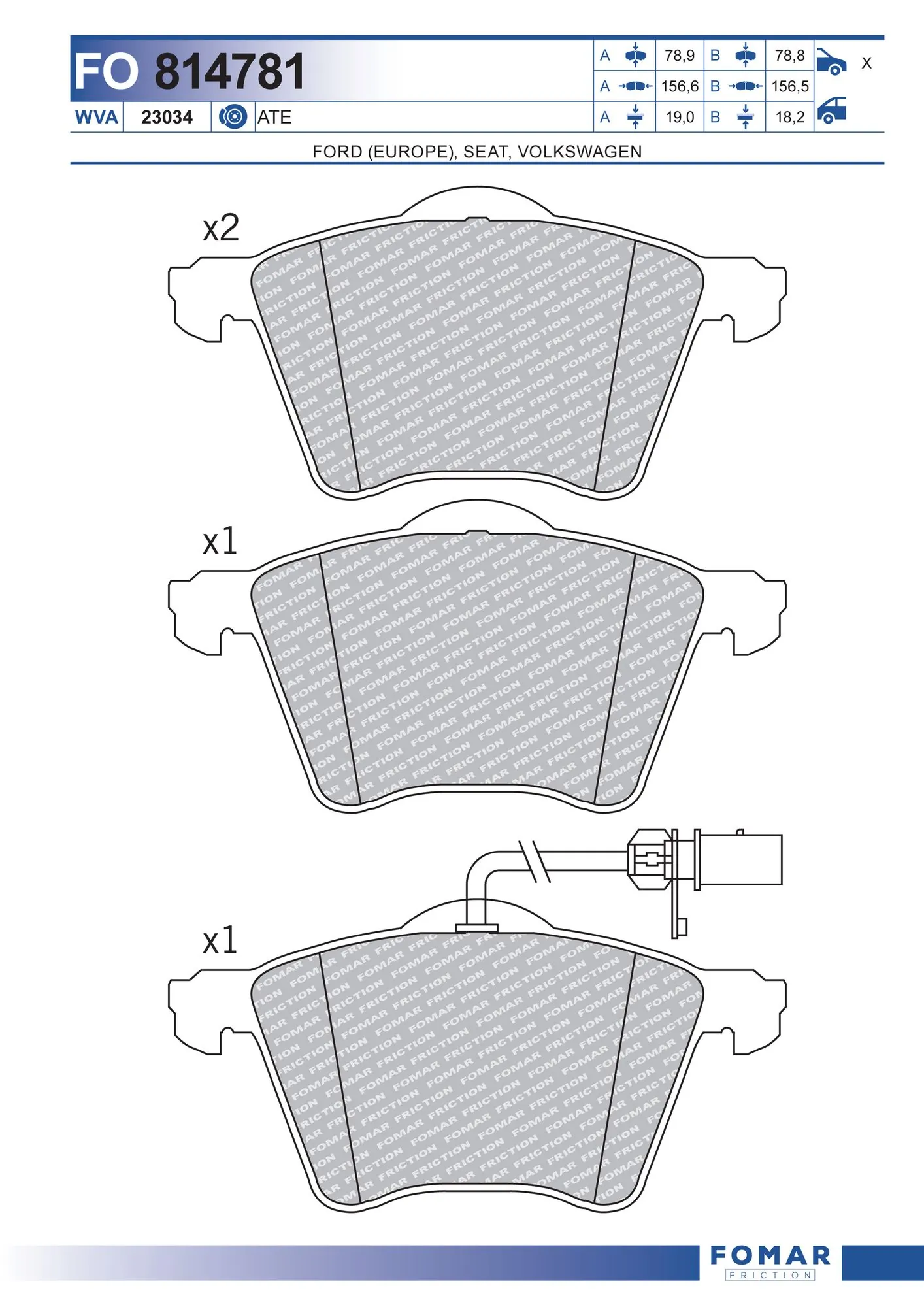 Купити Передні тормозні колодки Ford Galaxy I VX WGR