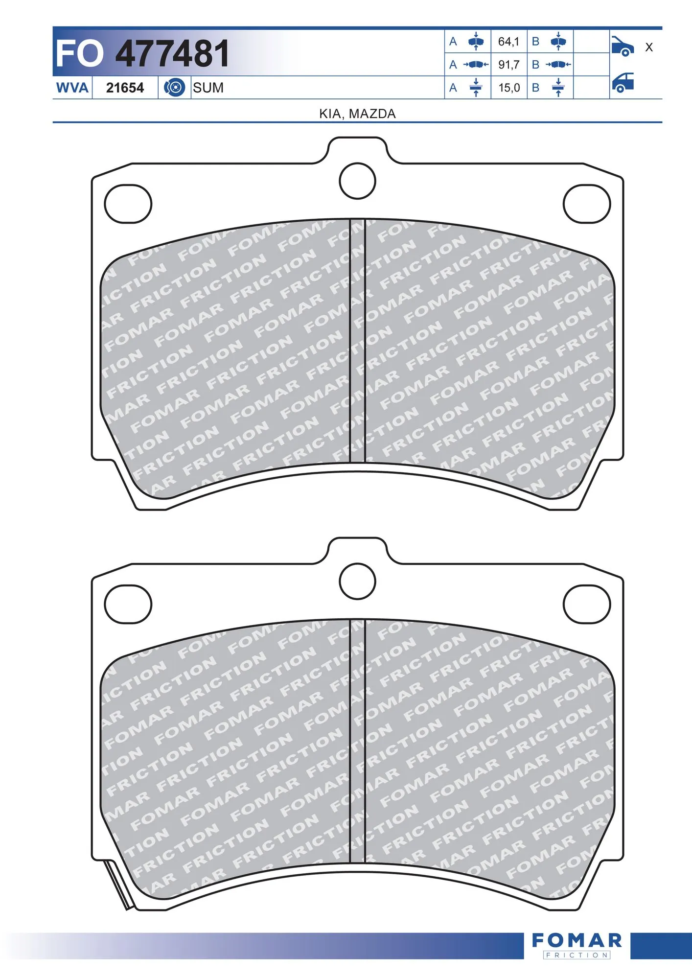 Гальмівні колодки ASM FR257092 ціна, від 13.01 USD