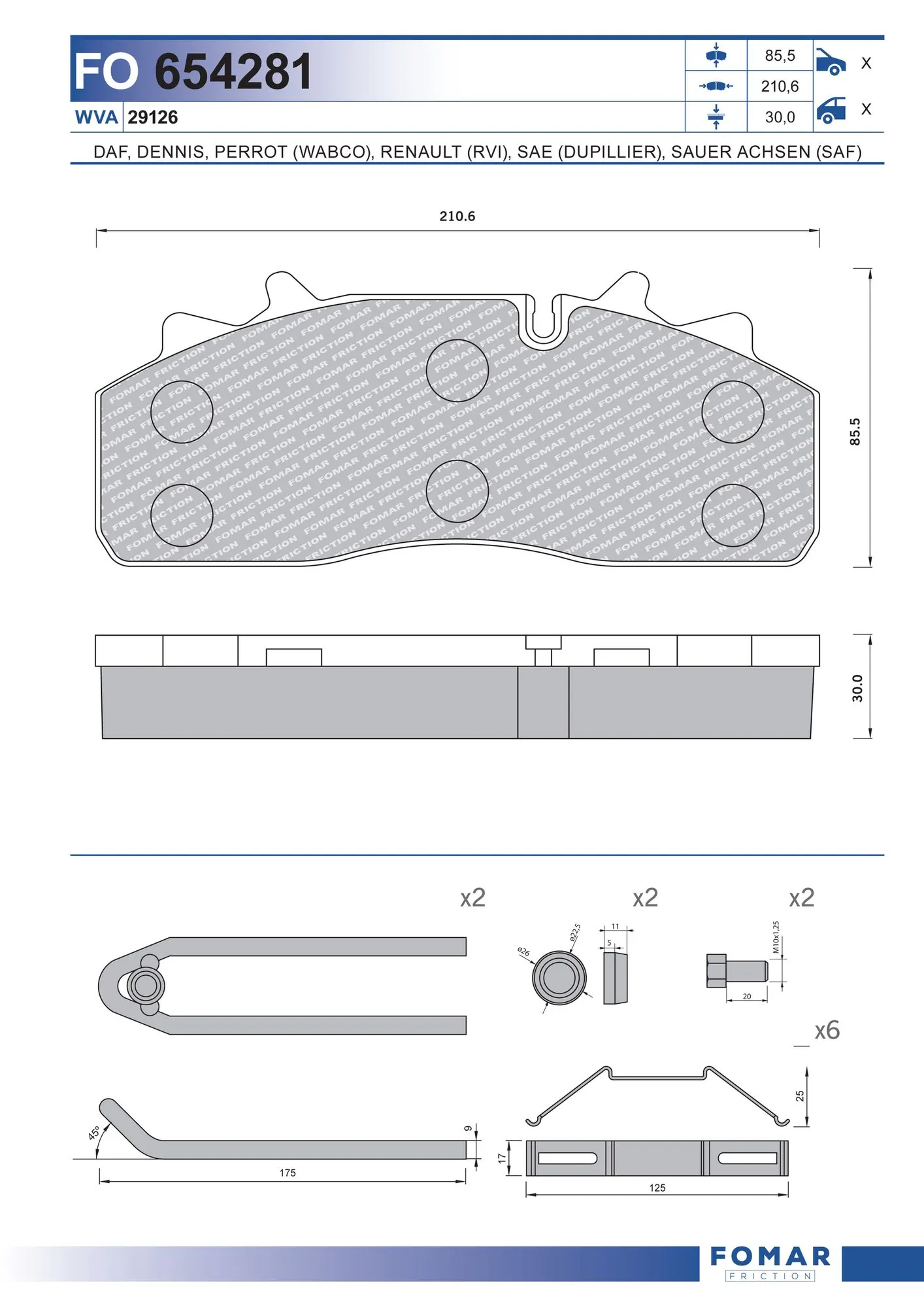 Передні тормозні колодки 5001863324 Renault (RVI)