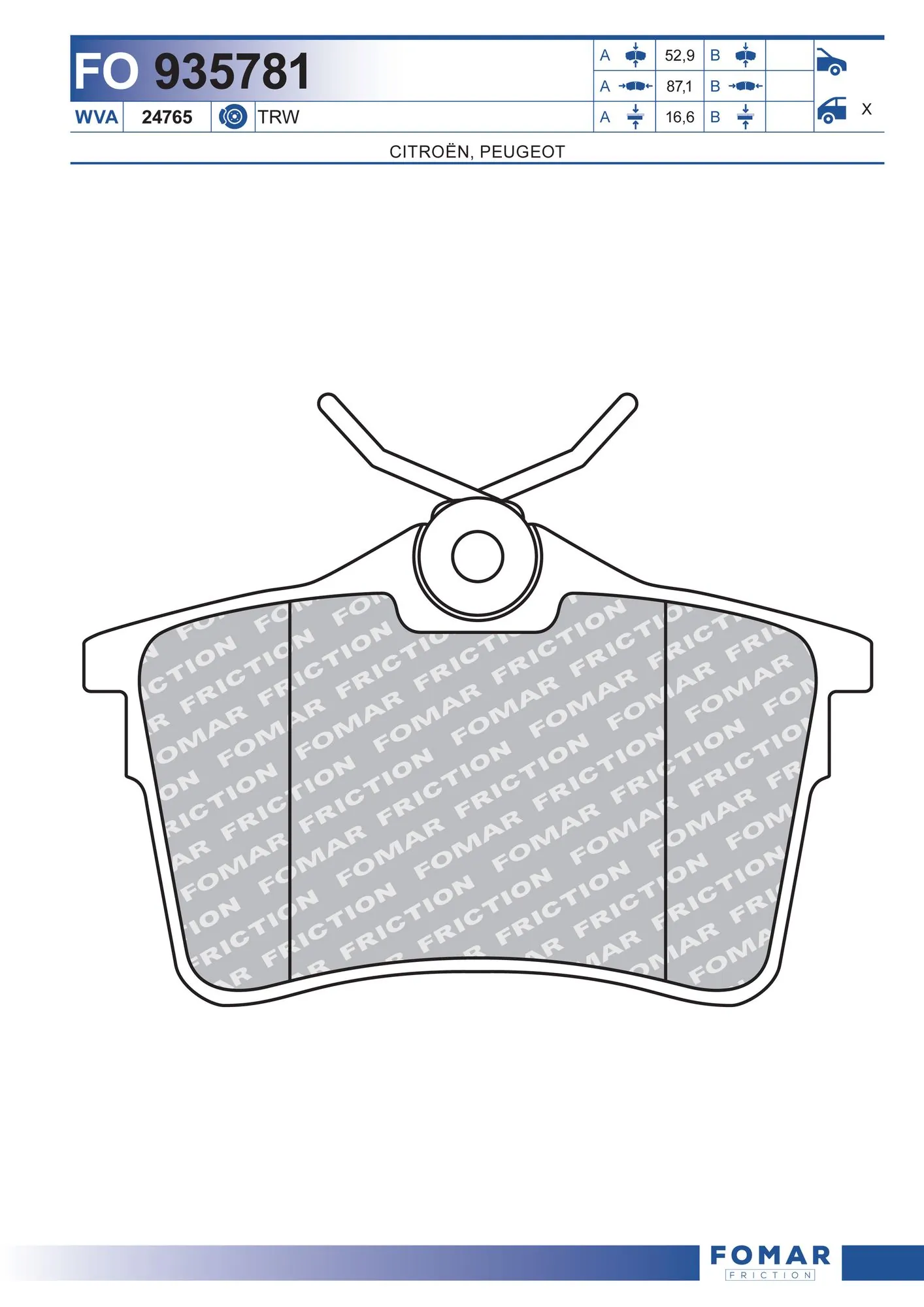 Задні гальмівні колодки GP 104250 ціна, від 16.32 USD