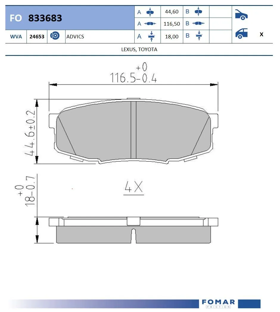 Задні гальмівні колодки Mintye MP3701N ціна, від 25.31 USD