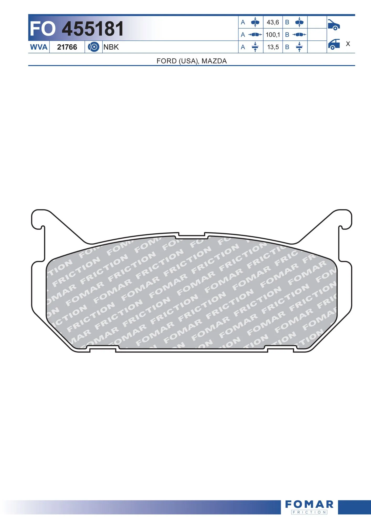 6656 Maxgear Колодки гальмівні задні, дискові