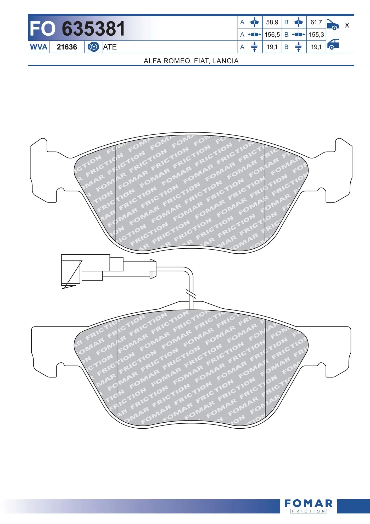 PF0101 Magneti Marelli Передні гальмівні колодки