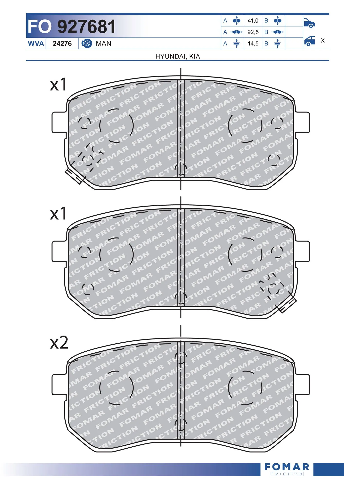 4605B215 Chrysler Передні гальмівні колодки