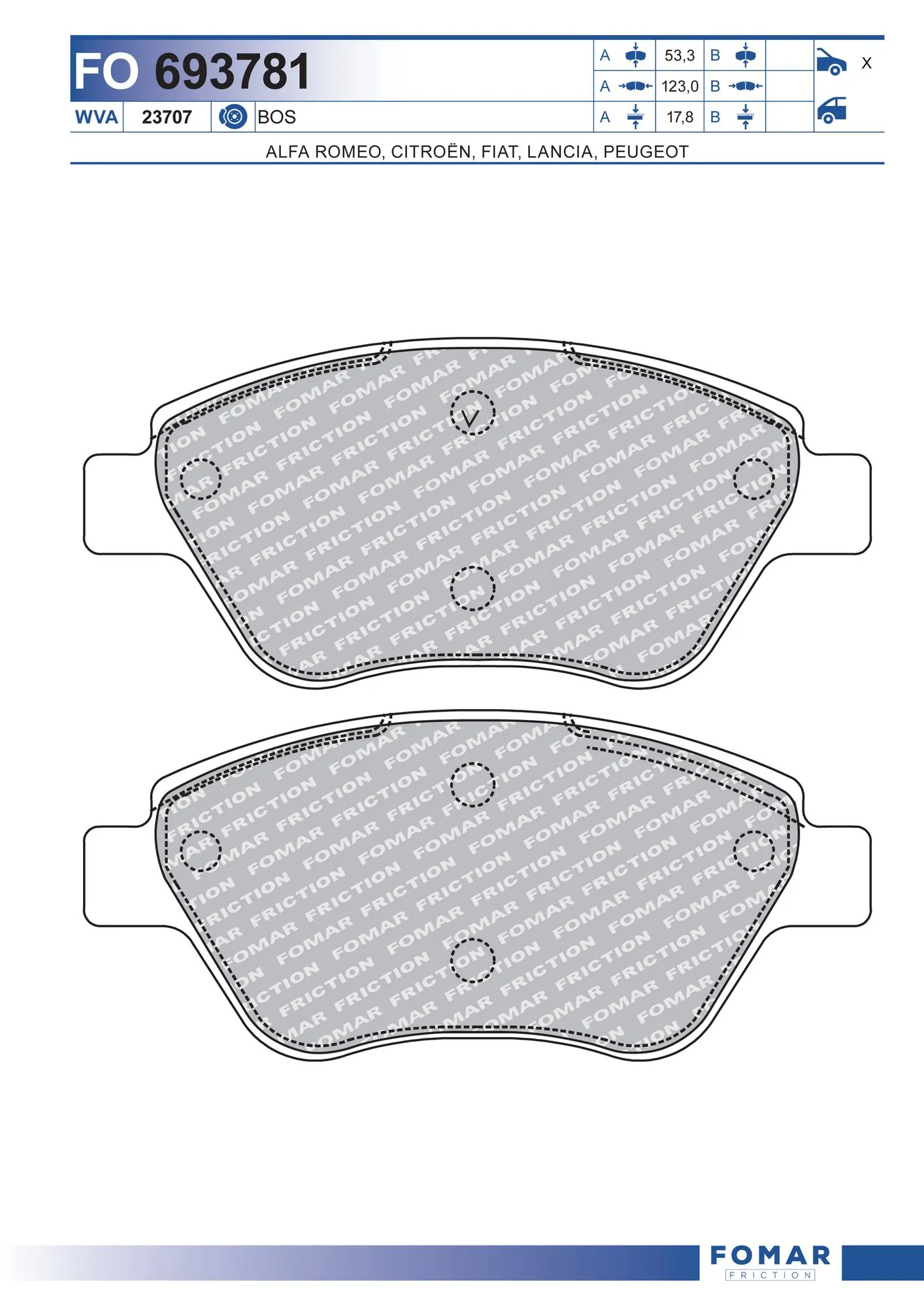 T2136036 Toko cars Передні гальмівні колодки