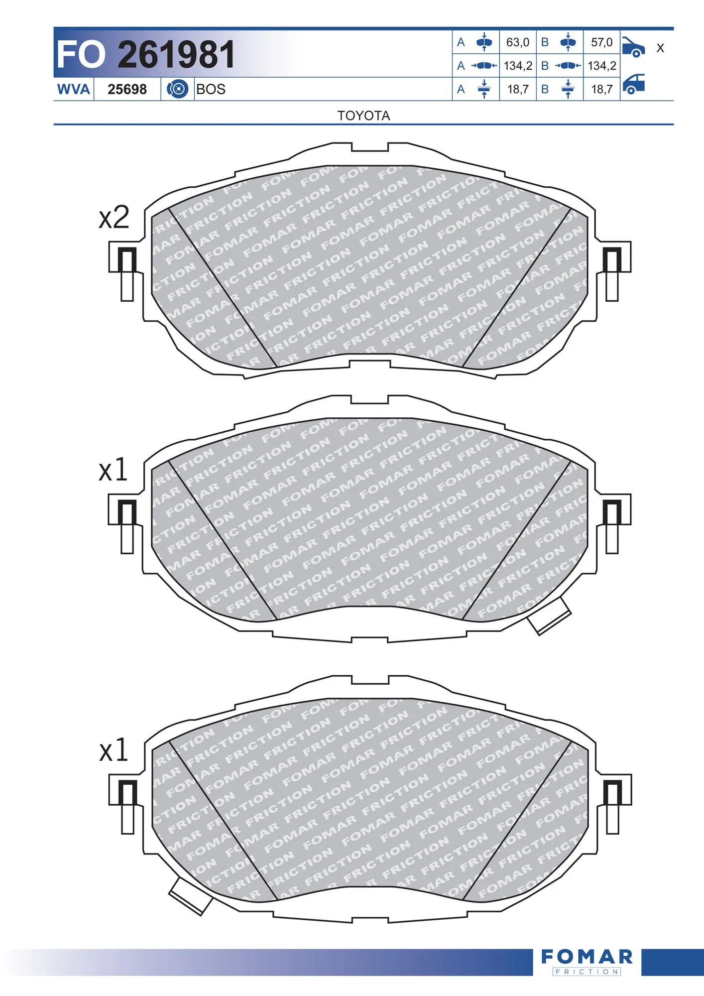 Передні тормозні колодки FPE156 Hankook Frixa