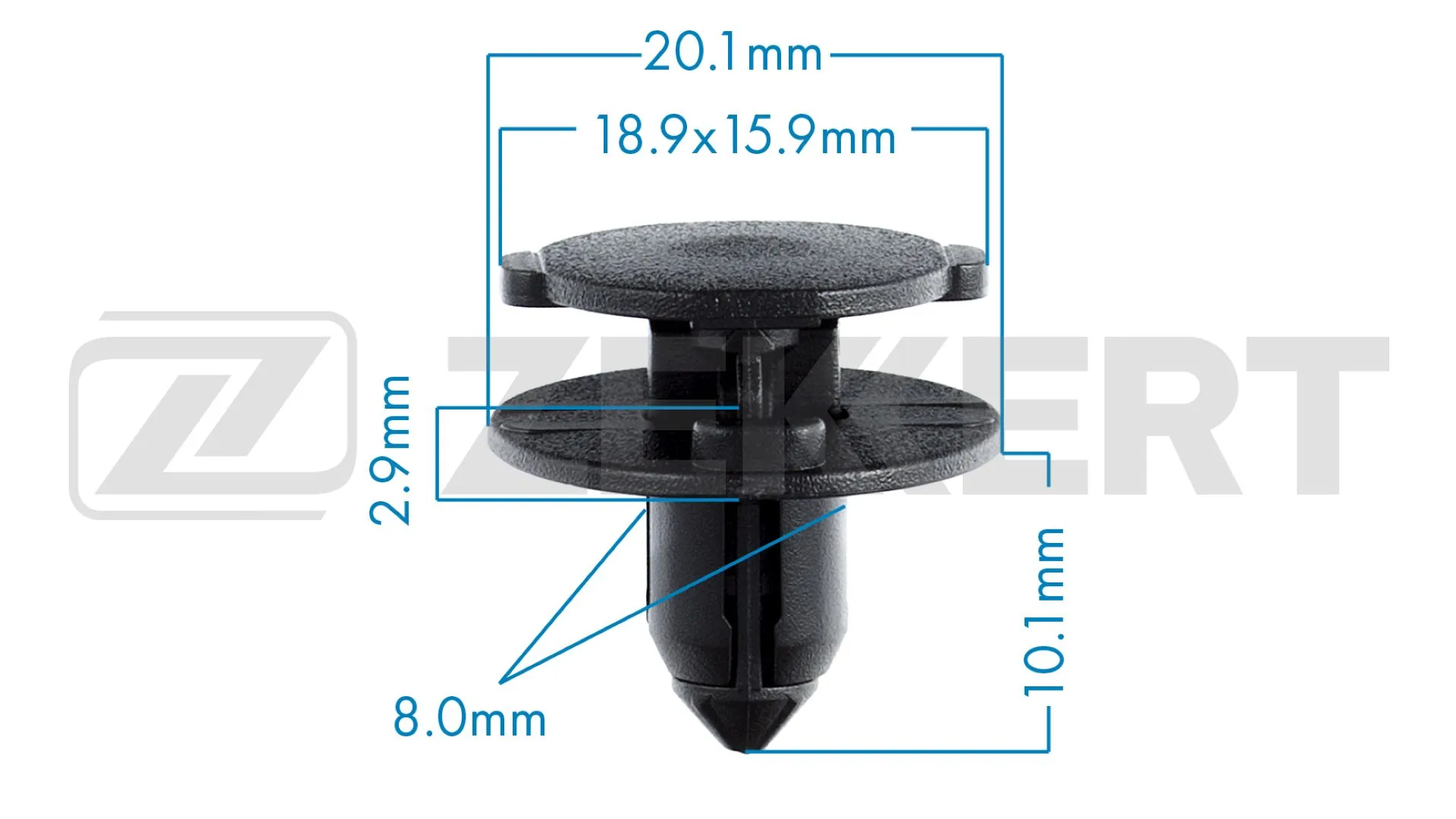 Пістон (кліп) кріплення підкрилки переднього крила 015532DR9A Renault (RVI)