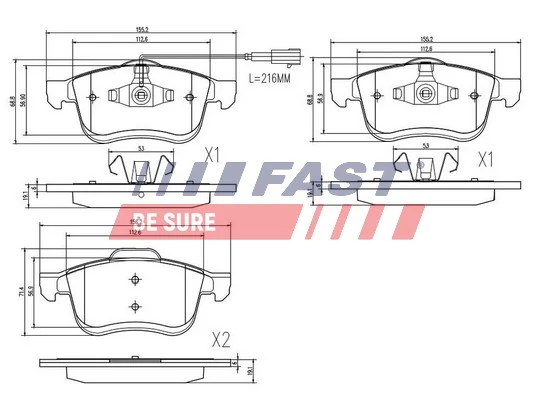 Гальмівні колодки Fiat Doblo II бортова платформа (263) (2010 - 2022) ціна, від 24.21 USD