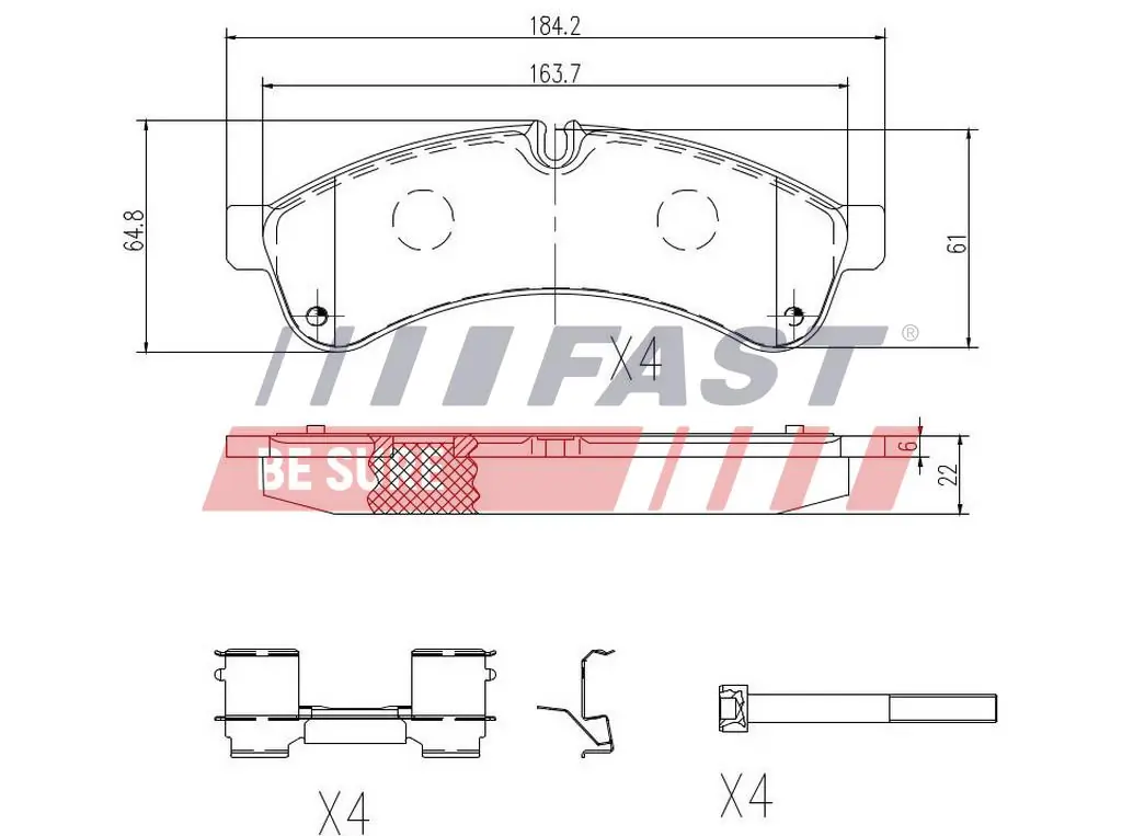FT29153 Fast Колодки гальмівні задні, дискові