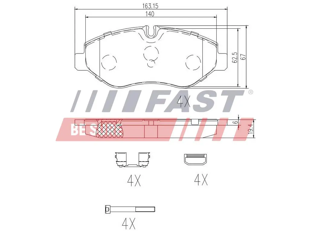 FT29135 Fast Передні гальмівні колодки