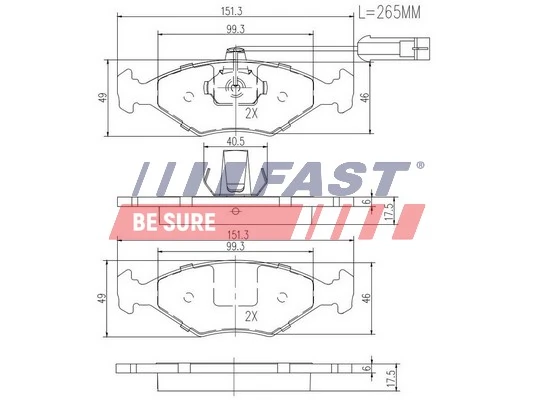 Тормозні колодки Fiat/Alfa/Lancia 9949124