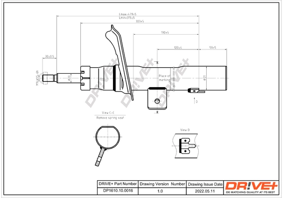 Купити T5034 Monroe Стійка амортизатора задня