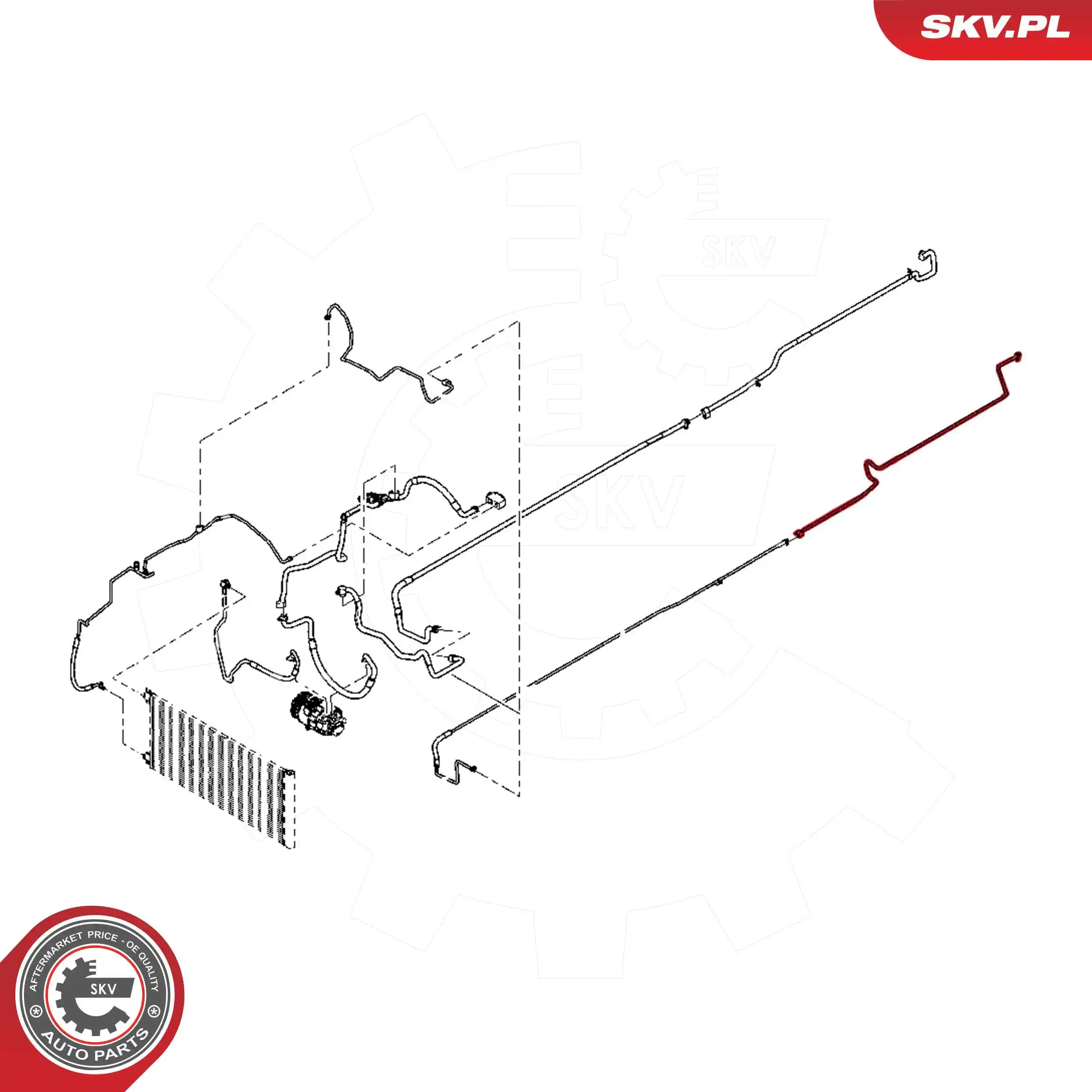 93450177 Peugeot/Citroen Шланг кондиціонера, від заднього випарювача до компресора