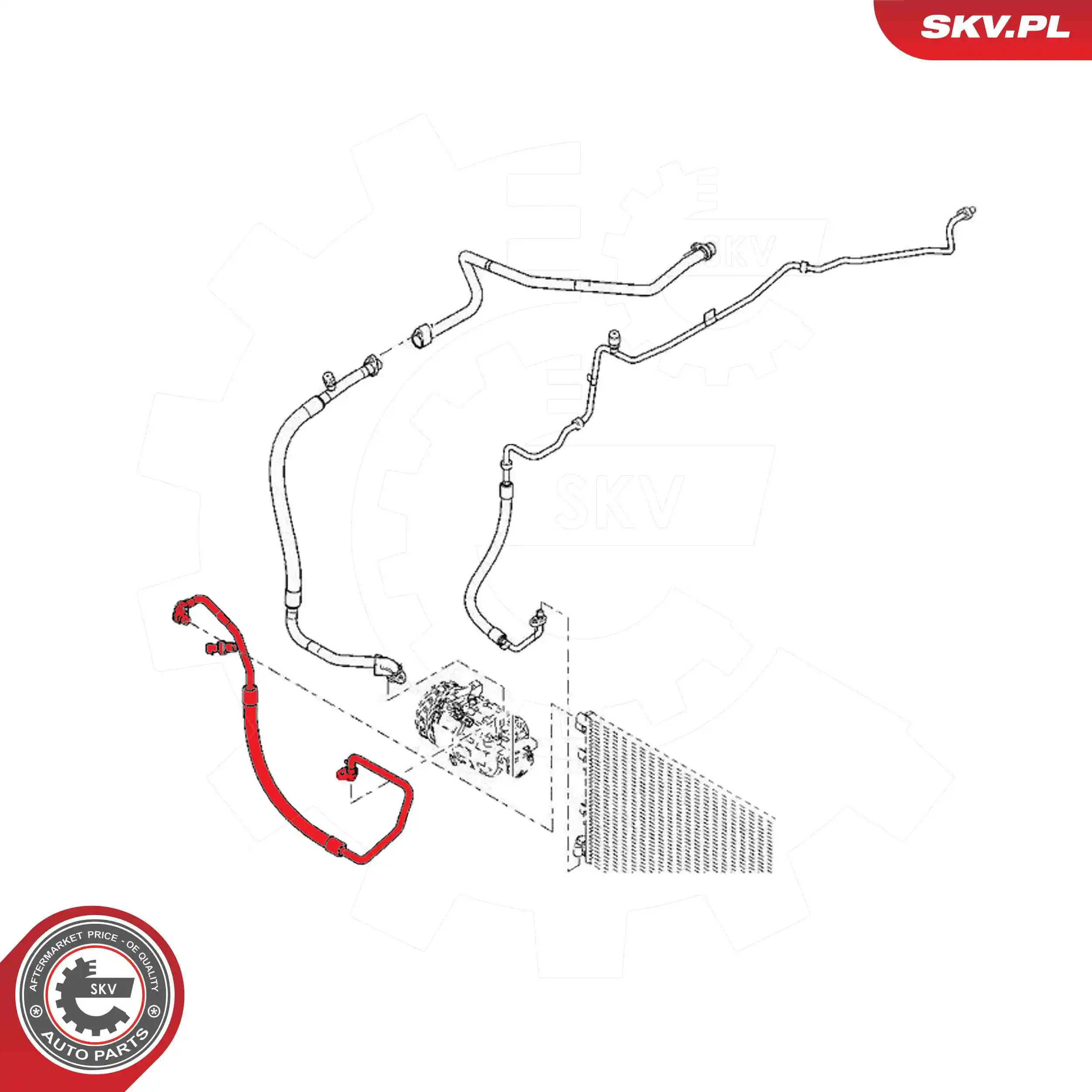 Купити 95521948 Peugeot/Citroen Шланг кондиціонера, від компресора до радіатора