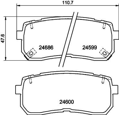 Купити Задні гальмівні колодки Hyundai Veracruz  