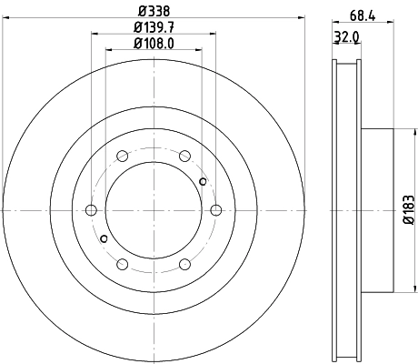 Диск гальмівний передній Masuma BD1223DR