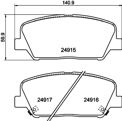 Передні гальмівні колодки на Hyundai I30  GDH